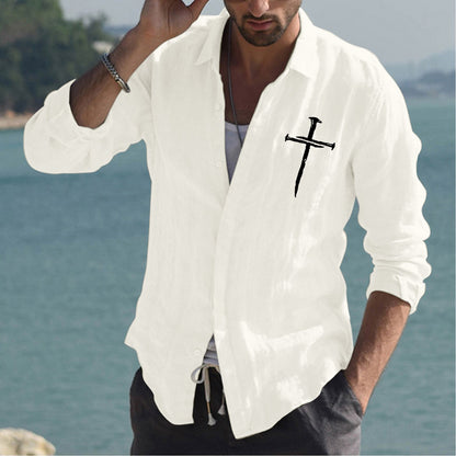 Herren Leinenhemd Sommerlich Bunt Modern