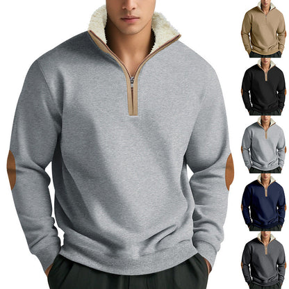Herren Fleece-Shirt Stehkragen Warm Modern - BerlinGlamour