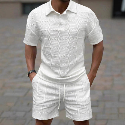 Herren Sportset Kurzarm funcional mit Struktur Optik