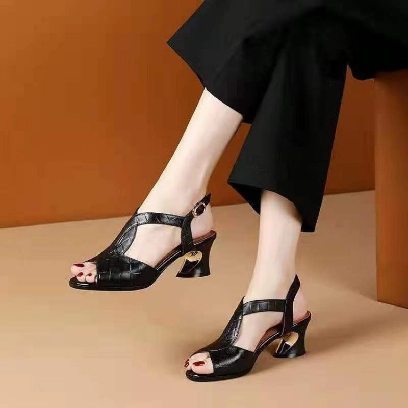 Damen Sandalen Hochhackig Riemchen Elegant