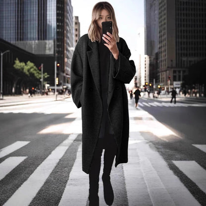 Damen Wollmantel Oversized Lang Warm - BerlinGlamour