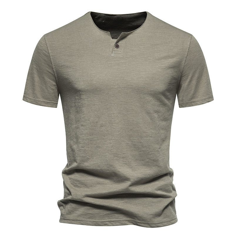 Herren Kurzarm-Shirt Elegantes Knopfdesign Modern