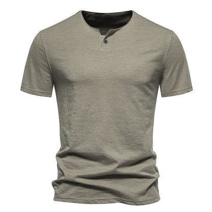 Herren Kurzarm-Shirt Elegantes Knopfdesign Modern