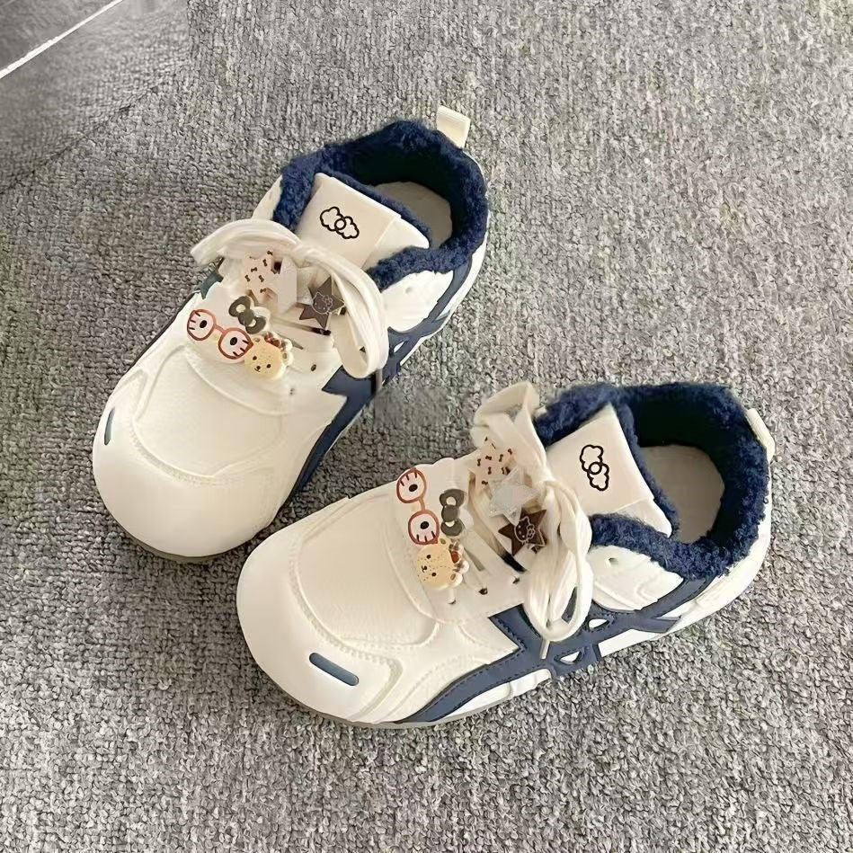 Damen Sneaker Kuschelig Warm mit Dekor