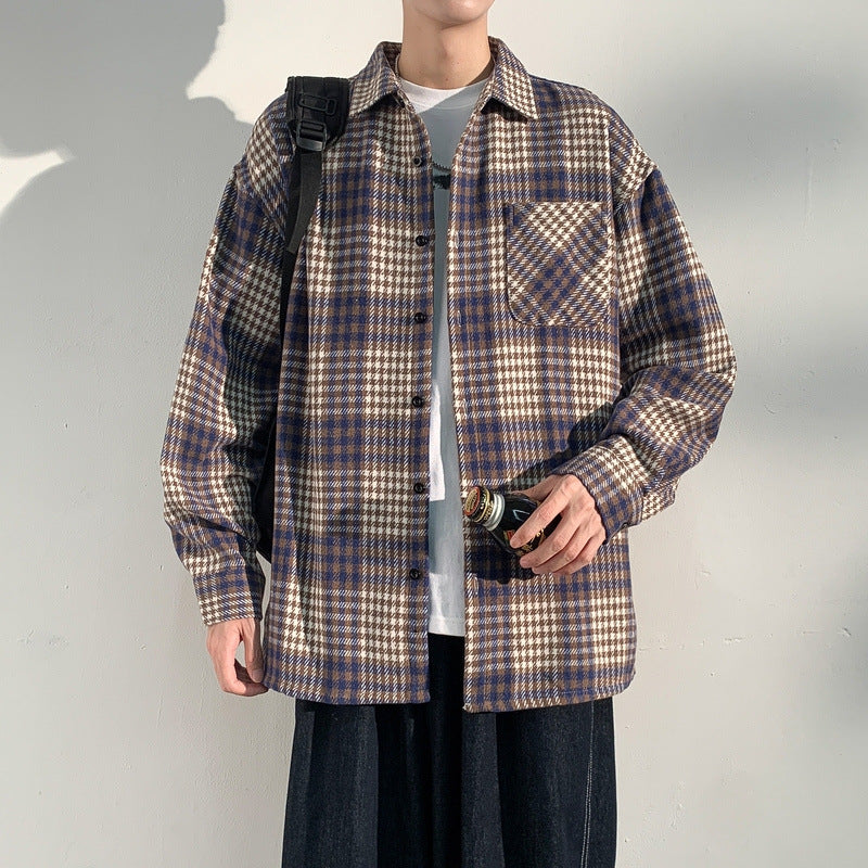 Herren Überhemd Jacke Karo Modern Berlin Style