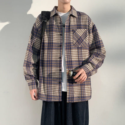Herren Überhemd Jacke Karo Modern Berlin Style