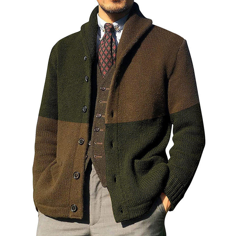 Herren Strickjacke Modern Farbblockierung Trendig