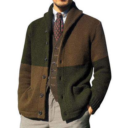 Herren Strickjacke Modern Farbblockierung Trendig