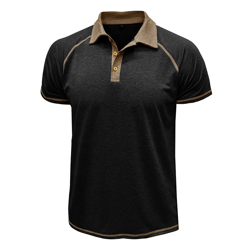 Herren Polohemd Sportlich Kontrastkragen Modern