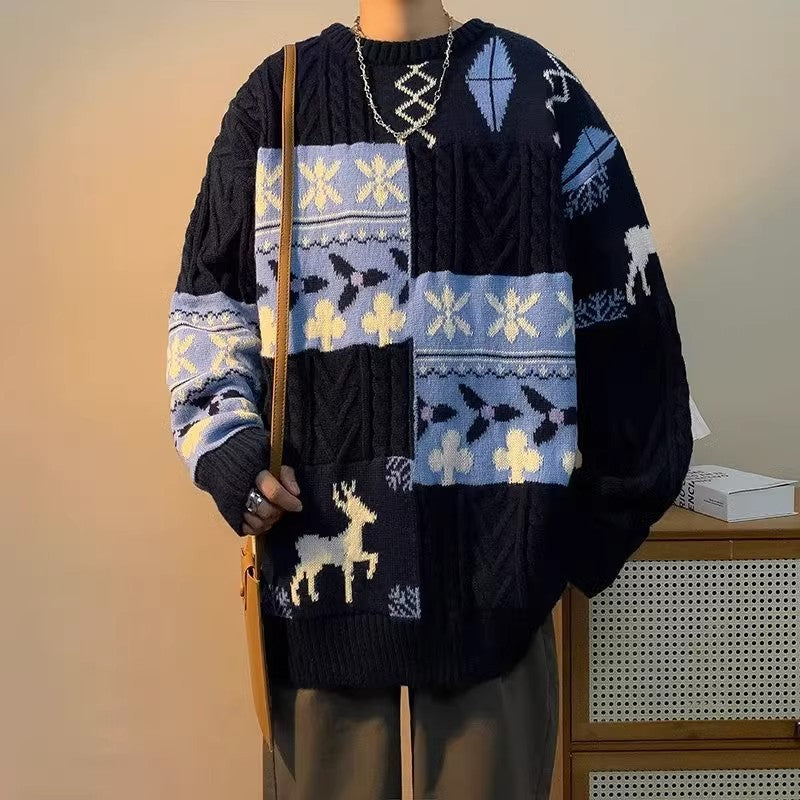 Grobstrickpullover Damen Gemustert Trendig Modern
