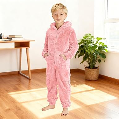 Fleece-Overall mit Kapuze Unisex Warm Kuschelig