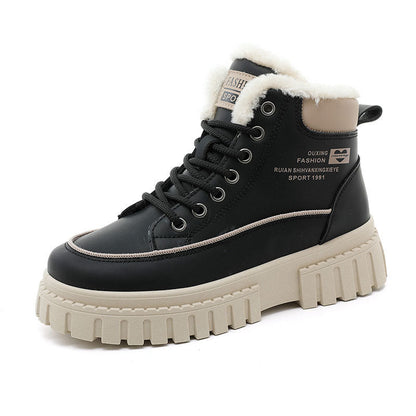Damen Winterstiefel High-Top Kuschelig Warm mit Profilsohle