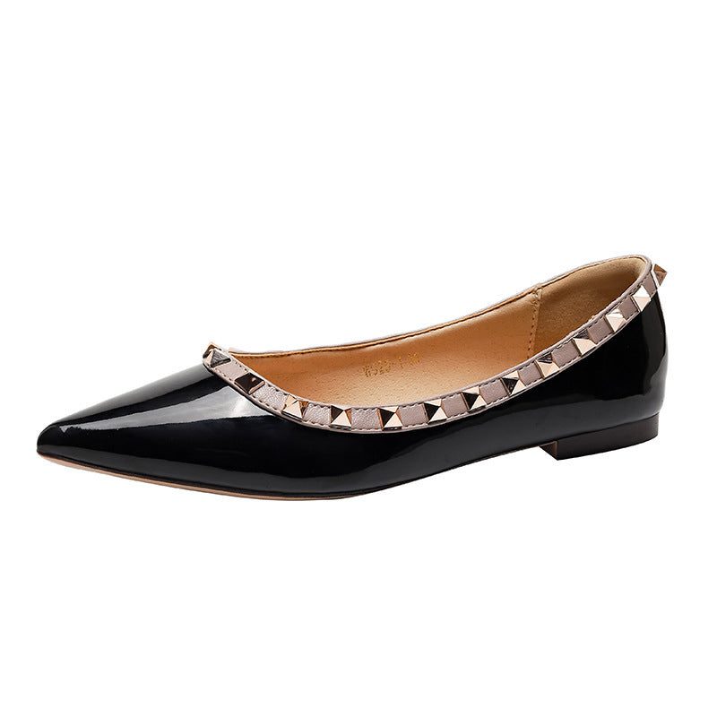 Damen Ballerinas Schuhe Elegante Nieten Modisch