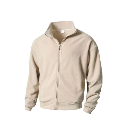 Herren Fleecejacke Warm mit Hochkragen und Reißverschluss