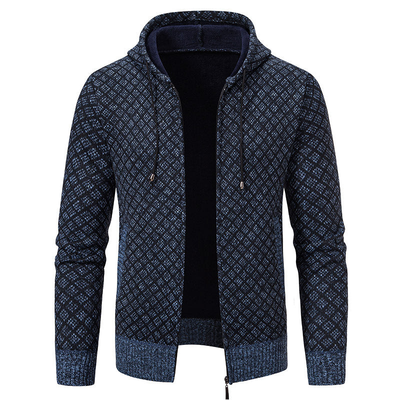 Herren Jacke Modern Wabenmuster Kapuze Trendy