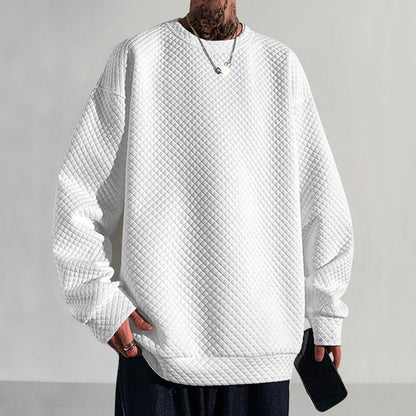 Herren Sweatshirt Oversized Strukturiert Grau Urban