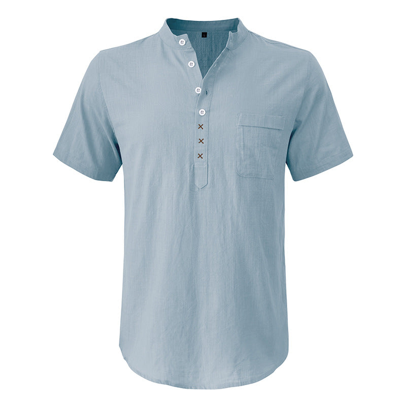 Herren Henley-Shirt Kurzarm atmungsaktiv mit Knopfleiste