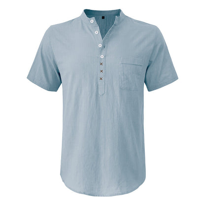 Herren Henley-Shirt Kurzarm atmungsaktiv mit Knopfleiste