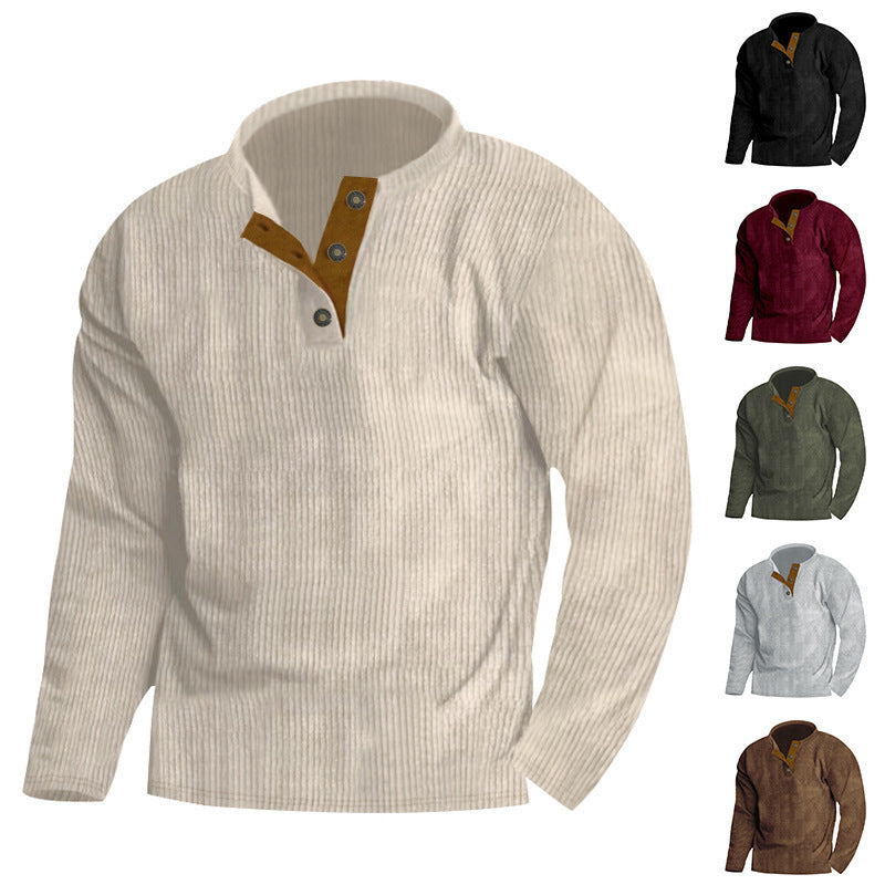 Herren Strickpullover Weich Warm Moderner Knopflook - BerlinGlamour