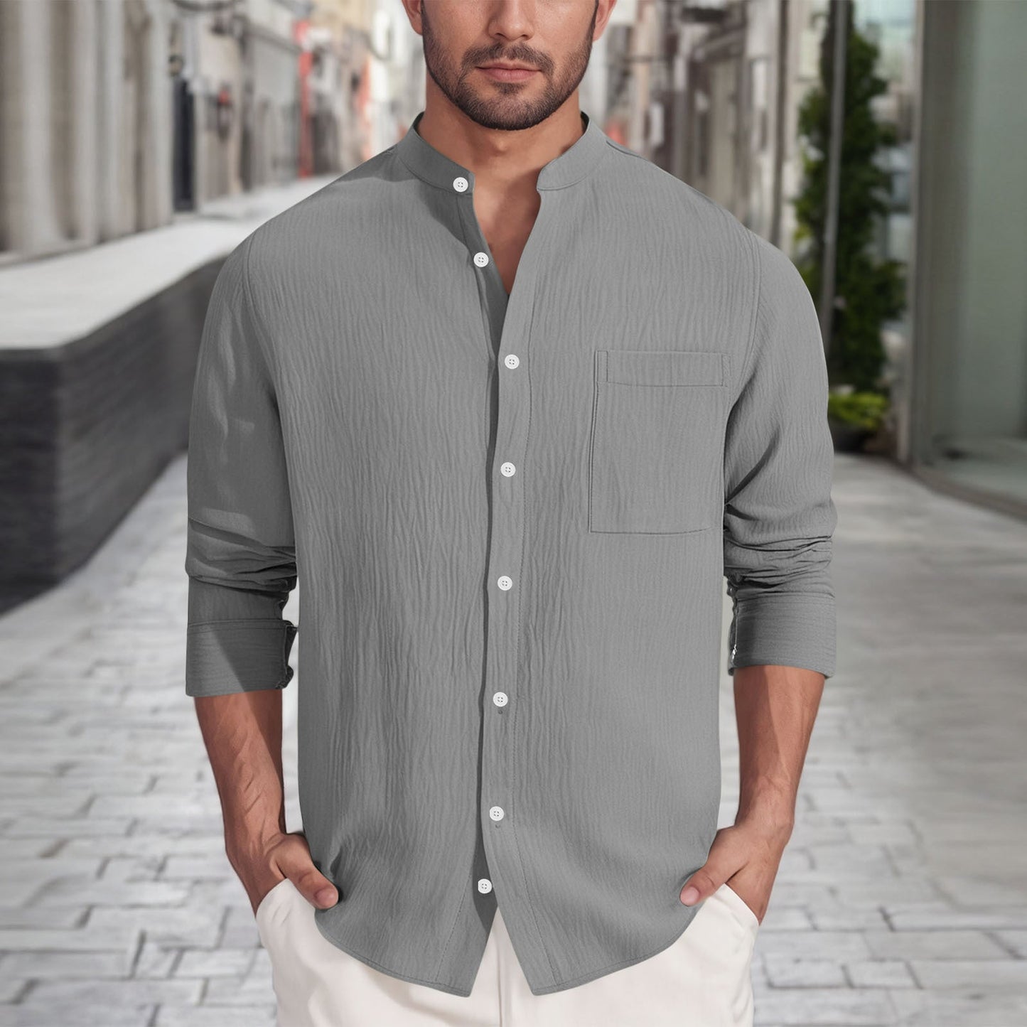 Herren Hemd Modern mit Struktur Optik Trendy