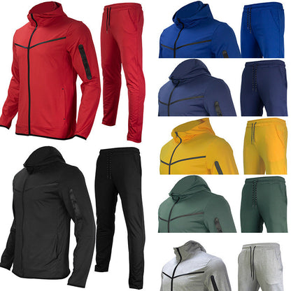 Herren Outdoor Set Kapuzenjacke Jogginghose Sportlich Funktionell