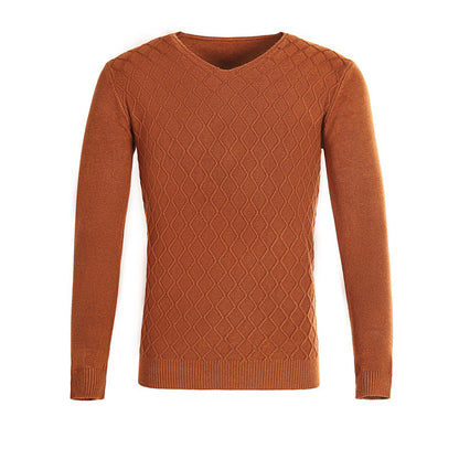 Herren Pullover V-Ausschnitt Struktur Muster Trendig