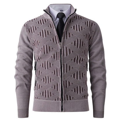 Herren Strickjacke Modern Strukturdesign Reißverschluss