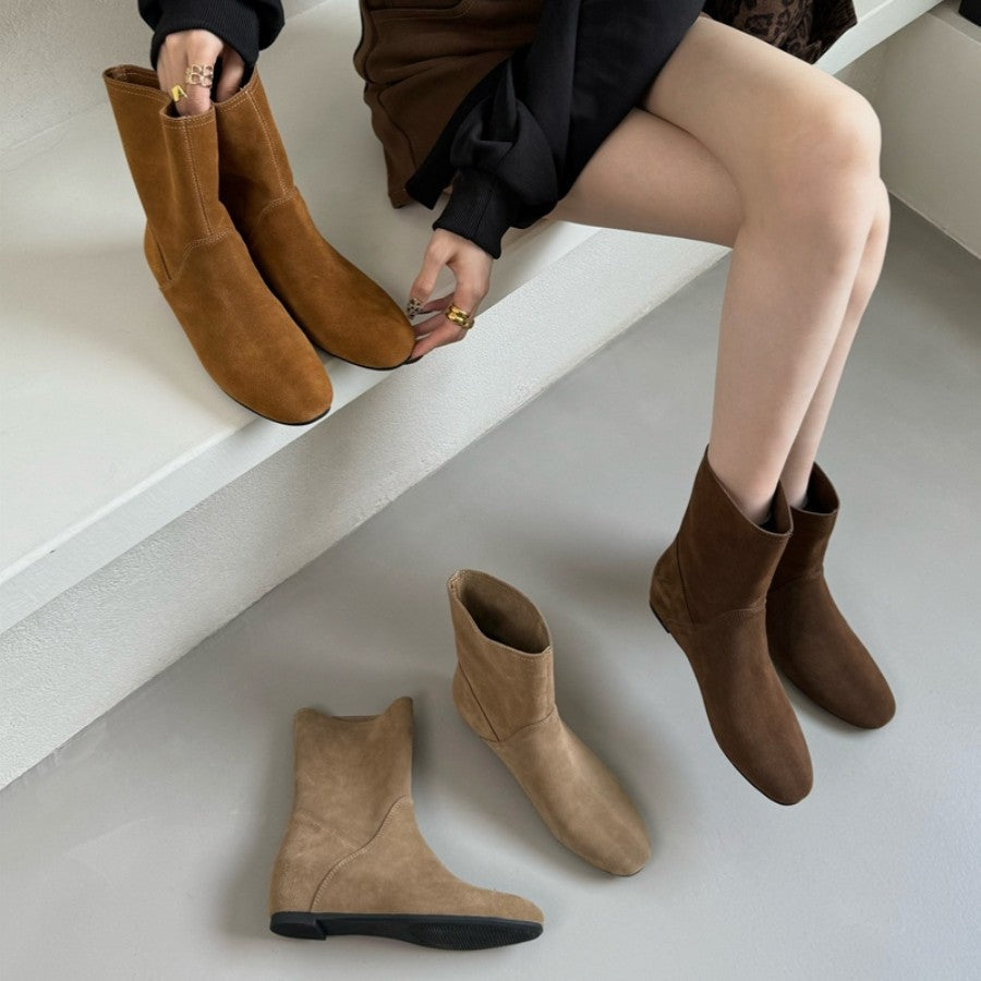 Damenschuhe Stiefeletten Weichleder Elegante Mit Schnürsenkel