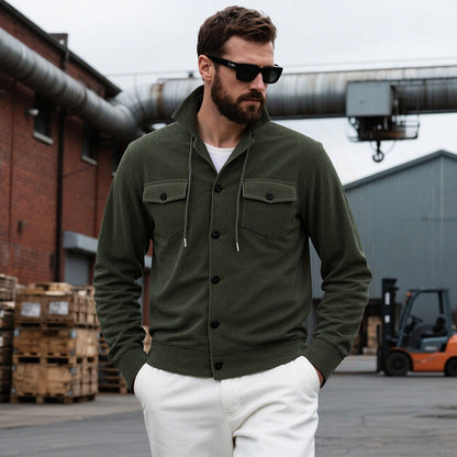 Herren Strickjacke Lässig Modern mit Brusttaschen