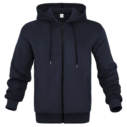 Herren Sport-Hoodie Atmungsaktiv mit Taschen Schwarz