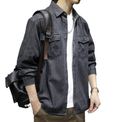 Herren Denim-Jacke Lässig Modern mit Brusttaschen