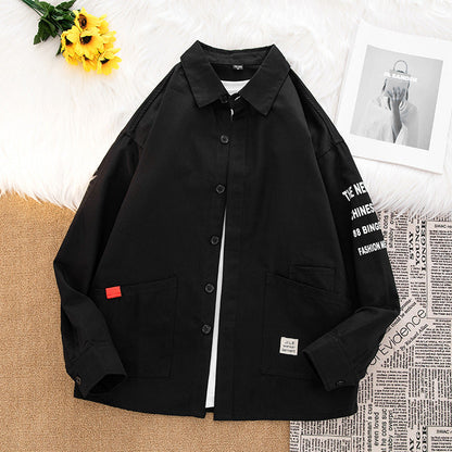Herren Hemdjacke Lässig Modern mit Taschen