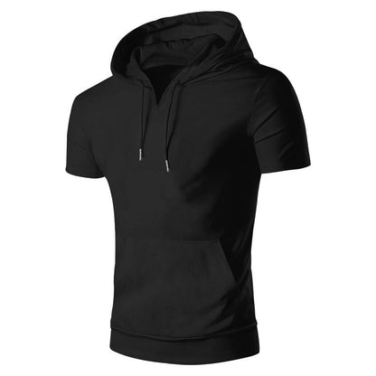 Herren Kapuzenshirt Modern mit Kängurutasche V-Ausschnitt