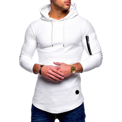 Herren Hoodie Modern Reißverschluss Grau Urban