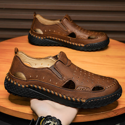 Herren Leder Sandalen Atmungsaktiv Sommer - BerlinGlamour