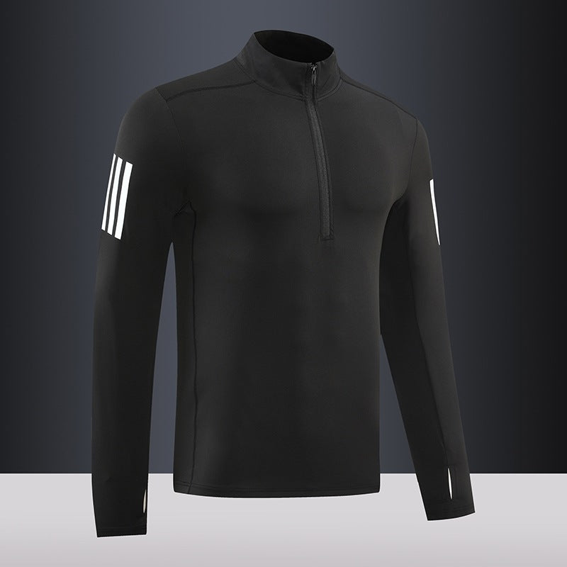 Herren Langarmshirt Thermo Funktionsshirt mit Reißverschluss - BerlinGlamour