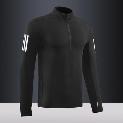 Herren Langarmshirt Thermo Funktionsshirt mit Reißverschluss - BerlinGlamour