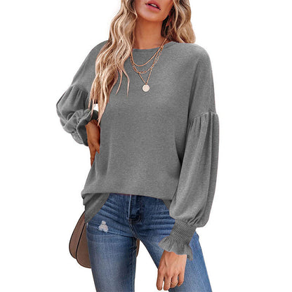 Damen Pullover Puffärmel Modern Glamour