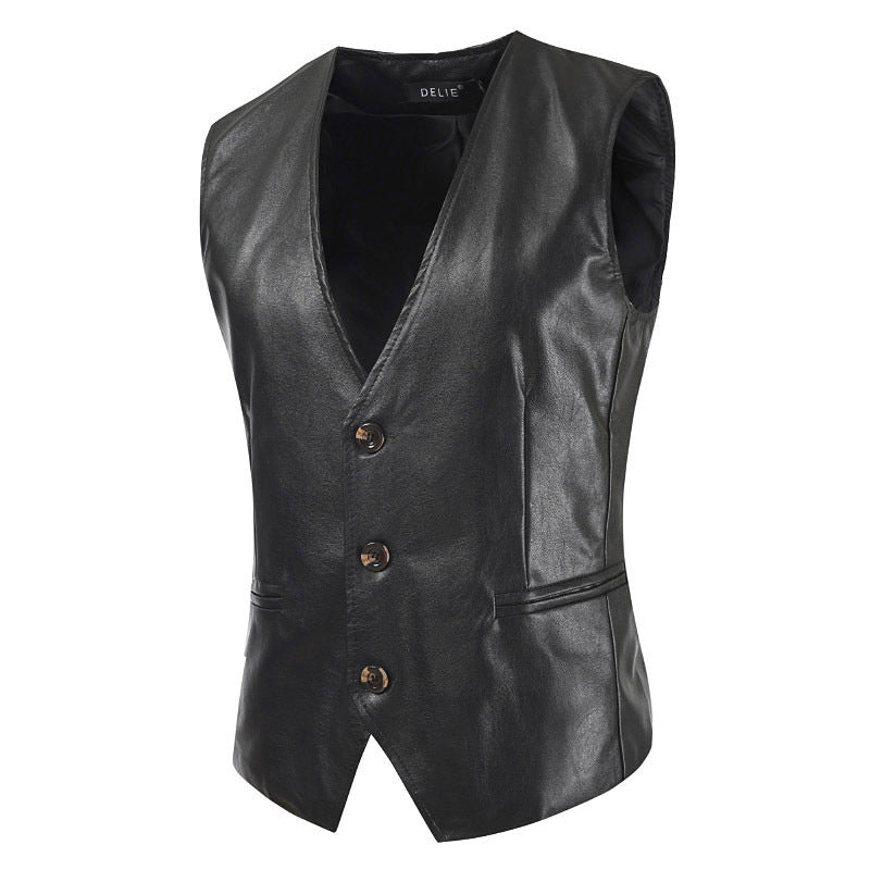 Lederweste Herren Ärmellos Elegant Lederschutz - BerlinGlamour