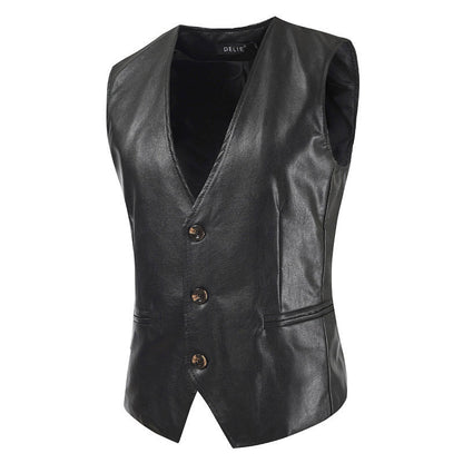 Lederweste Herren Ärmellos Elegant Lederschutz - BerlinGlamour