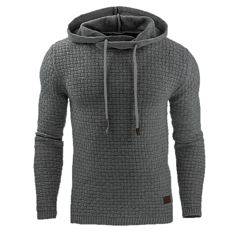 Herren Strickpullover mit Kapuze Grau Modern
