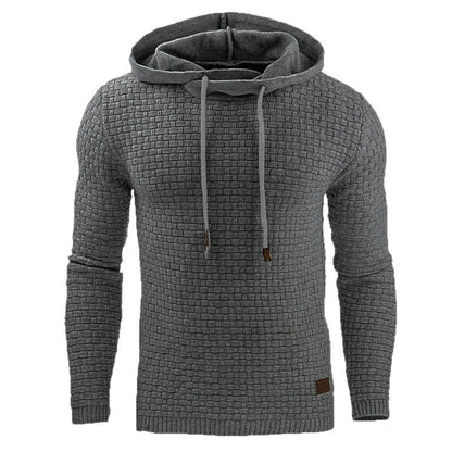 Herren Strickpullover mit Kapuze Grau Modern