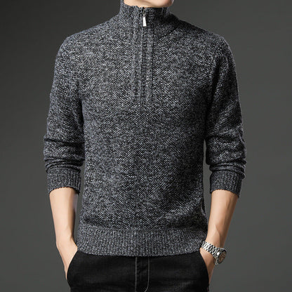 Herren Pullover Modern mit Reißverschluss und Struktur Optik