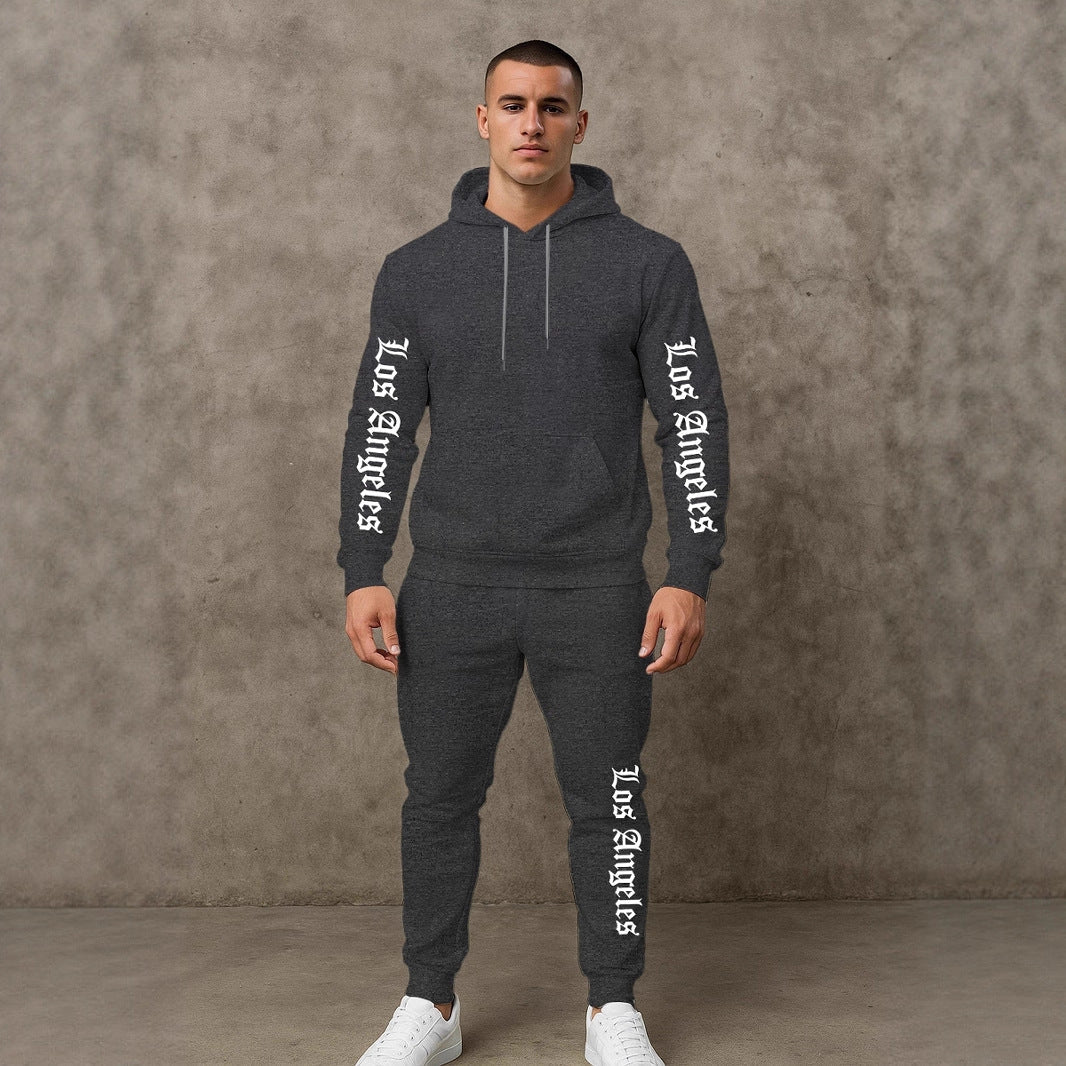 Sportlicher Herren Hoodie Jogginganzug Set Grau