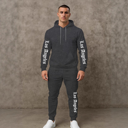 Sportlicher Herren Hoodie Jogginganzug Set Grau