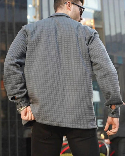 Herren Overshirt Jacke Strukturiert Modern