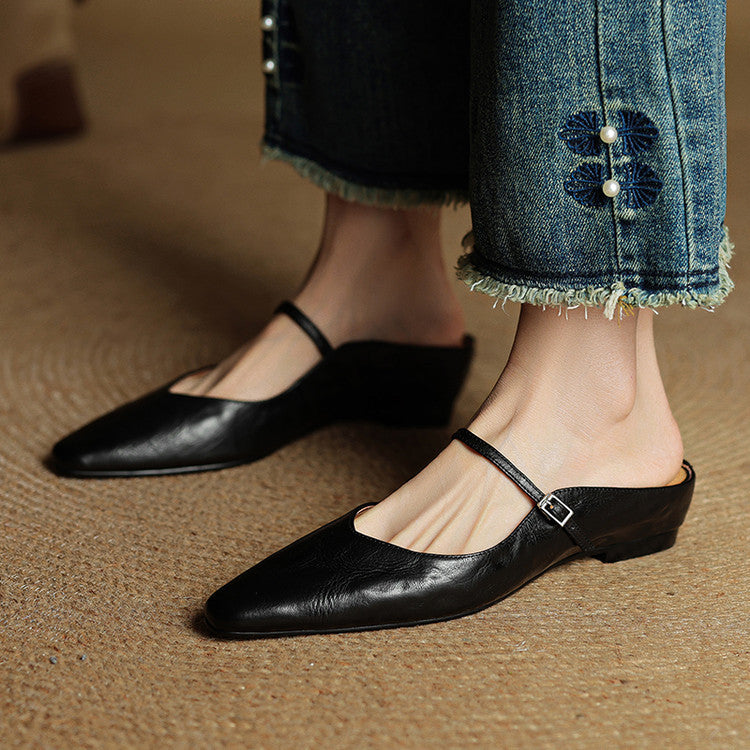 Damen Slipper Leder Echt Bequem