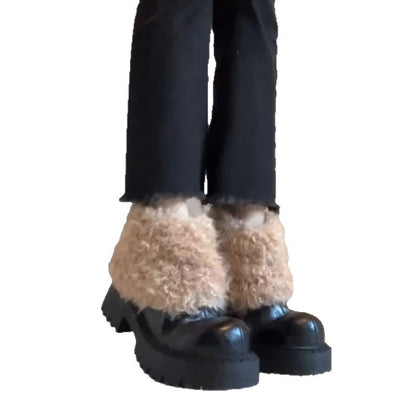 Damen Plateau-Stiefel Flauschig Warm Robust Winterstiefel
