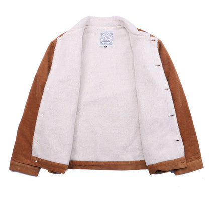 Herren Cordjacke Warm mit Fleece-Innenfutter