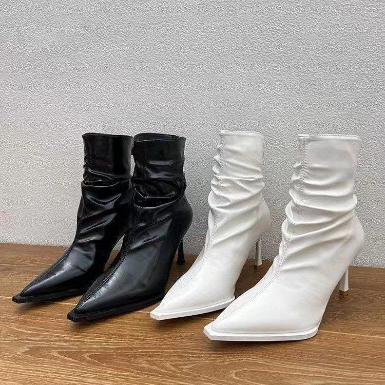 Damen Stiefeletten Elegante Spitze Lässig Schlüpfer - BerlinGlamour
